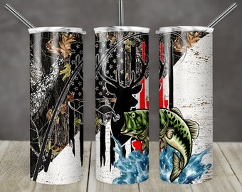 20 oz Skinny Tumbler Sublimation Design Template Bass Deer Hunting Red Half Camo Digital Download PNG Inst DIGITAL Only rts tumblers Tamara