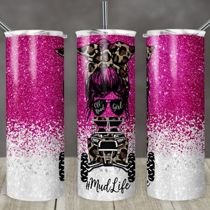 20 oz Skinny Tumbler Sublimation Design Template Glitter Confetti mud life Off Road Digital Design Download PNG Instant DIGITAL ONLY