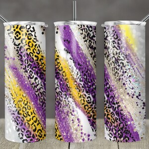20 oz Skinny Tumbler Sublimation Template Agate Milky Way Purple Yellow Gold Leopard Straight Design Digital Download PNG tumblers Tamara