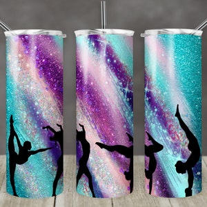 20 oz Skinny Tumbler Sublimation Design Template Gymnastics Glitter Milkyway Straight Design Digital Download PNG tumblers Tamara
