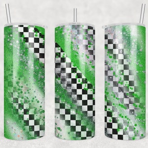 20 oz Skinny Tumbler Sublimation Template Agate Milky Way Lime Green racing Straight Design Digital Download PNG