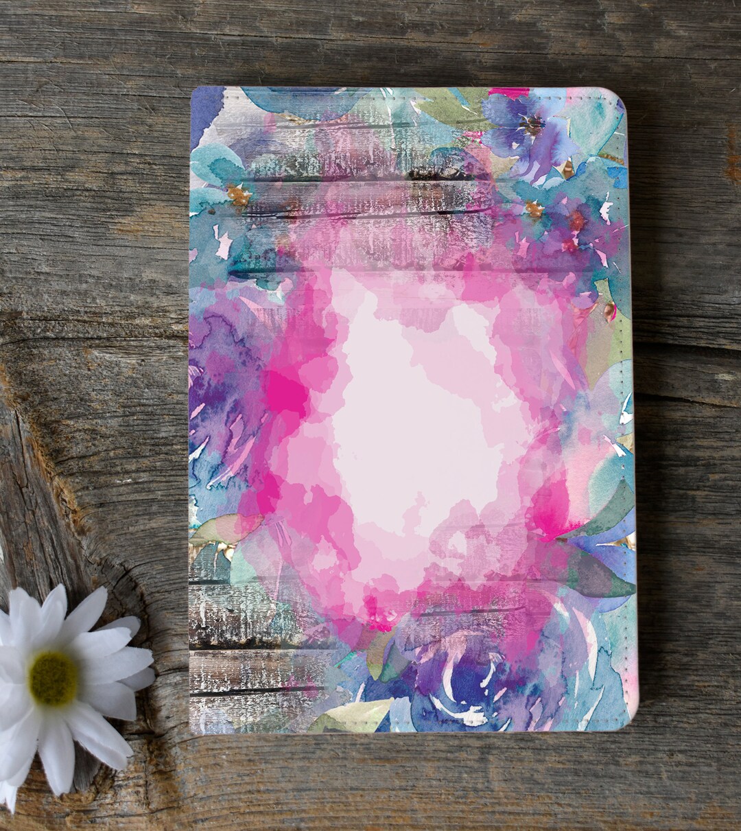 Sublimated Journal Journal Sublimation Design Template Floral Wood Splash With Colored ...