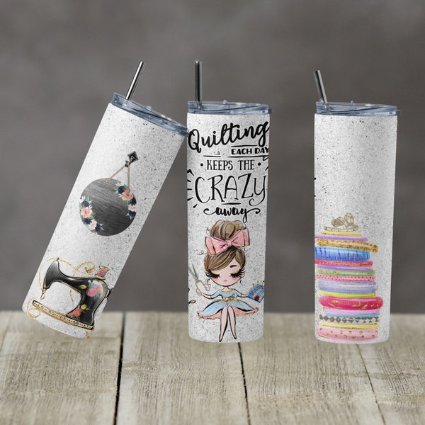 20 oz Skinny Tumbler Funny Quilt Quilting Crafting Sublimation Design  Digital Download PNG Instant DIGITAL ONLY rts tumblers Tamara