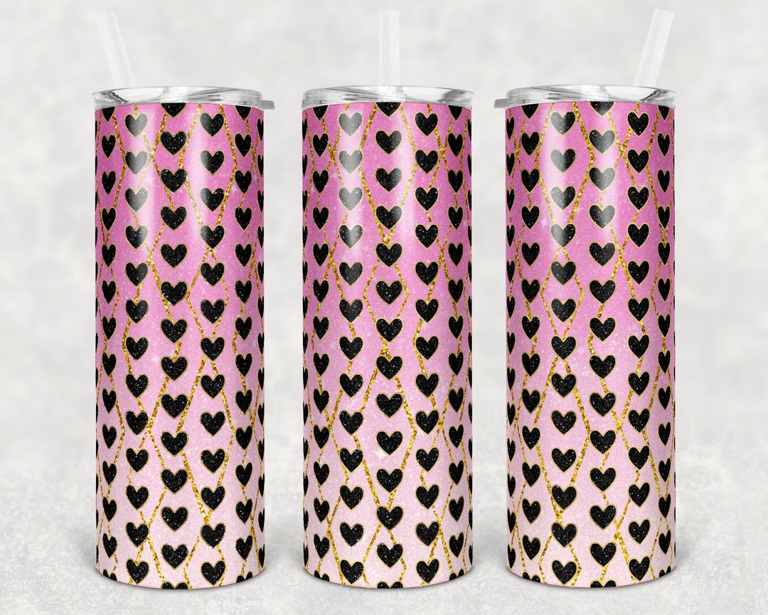 20 Oz Skinny Tumbler Sublimation Design Template Glitter Ombre Pink ...