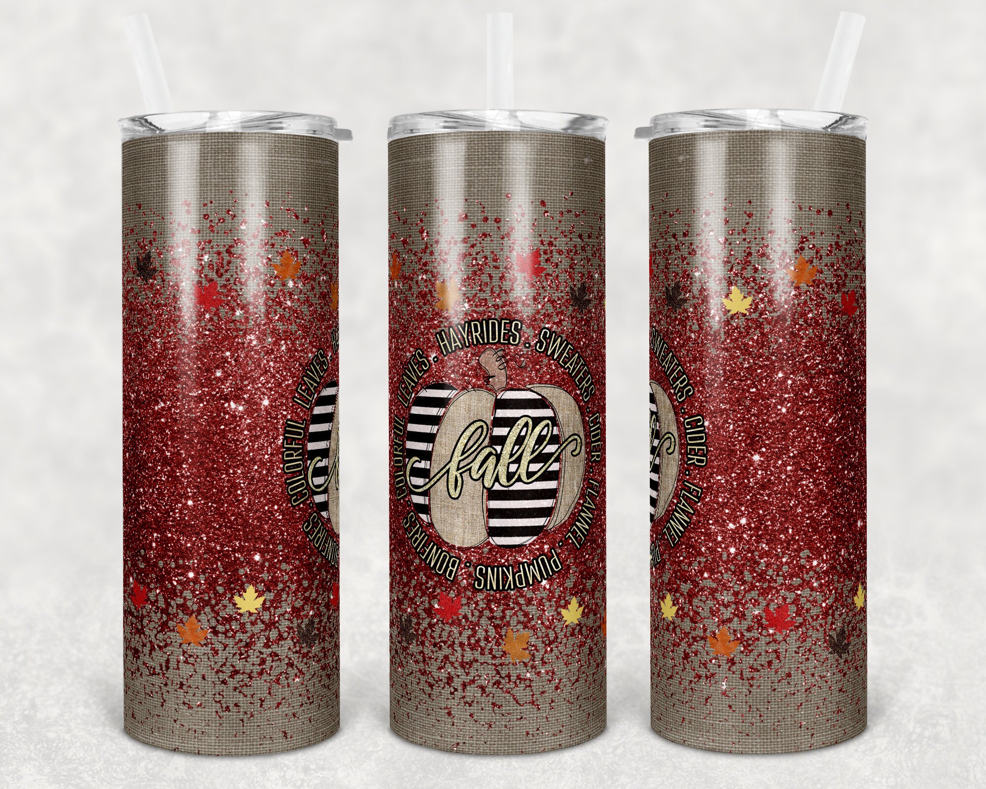 20 Oz Skinny Tumbler Sublimation Design Template Glitter Ombre Burlap ...