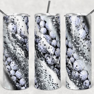 20 oz Skinny Tumbler Sublimation Template Milky Way Glitter Sports Volleyball Straight Warped Design Digital Download PNG tumblers Tamara