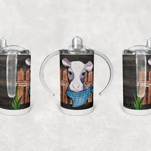 Straight Sippy Cup Sublimation Boy Cow Cute Farm Design  Design Digital Download PNG Inst DIGITAL Only rts tumblers Tamara