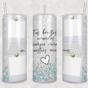 20 oz Skinny Tumbler Memorial Tus bonitos recuerdos siempre vivirán en nuestros corazones Sublimation Design Digital Download PNG DIGITAL