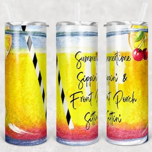 20 oz Skinny Tumbler Glitter Summer Sippin Front Porch Sittin Sublimation Design Digital Download PNG Instant DIGITAL ONLY