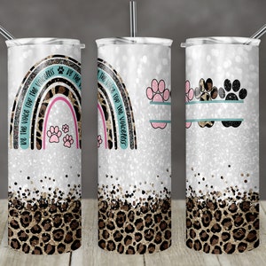 20 oz Skinny Tumbler Sublimation Design Template Veterinarian Vet Tech Monogram Paw Straight Digital Download voice for voiceless Dog Rescue