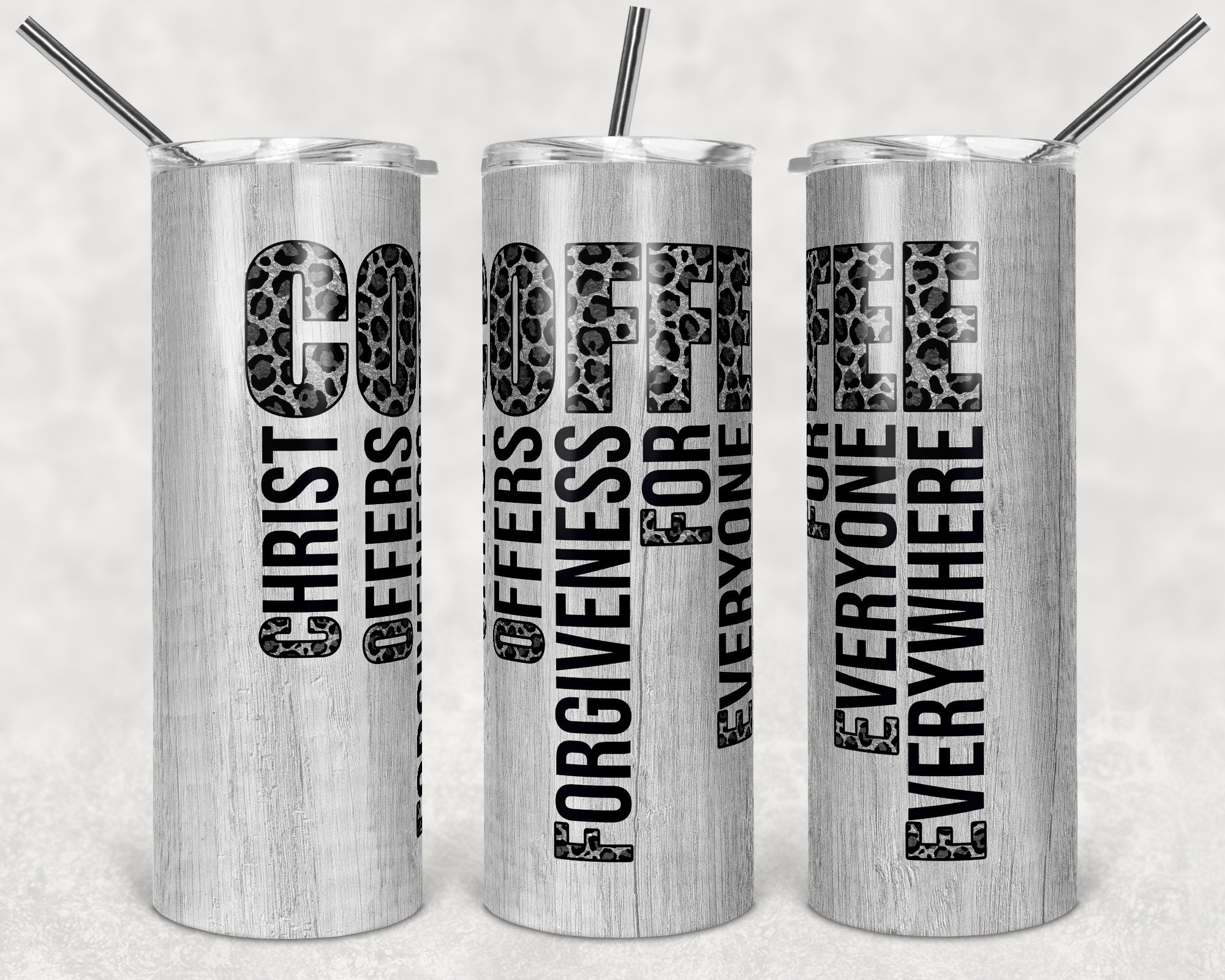 20 Oz Skinny Tumbler Sublimation Design Template Coffee Christ Religous ...