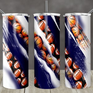 20 oz Skinny Tumbler Sublimation Template Milky Way Navy Sport Football Basketball Straight Solid Brushstroke Design Digital Download PNG