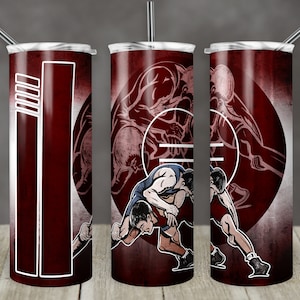 20 oz Skinny Tumbler Coach Wrestling Add Name Maroon Wrestlers Image Sublimation Design Digital Download PNG Instant DIGITAL ONLY