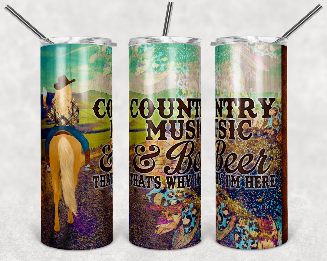 20 Oz Skinny Tumbler Sublimation Design Template Country Western ...