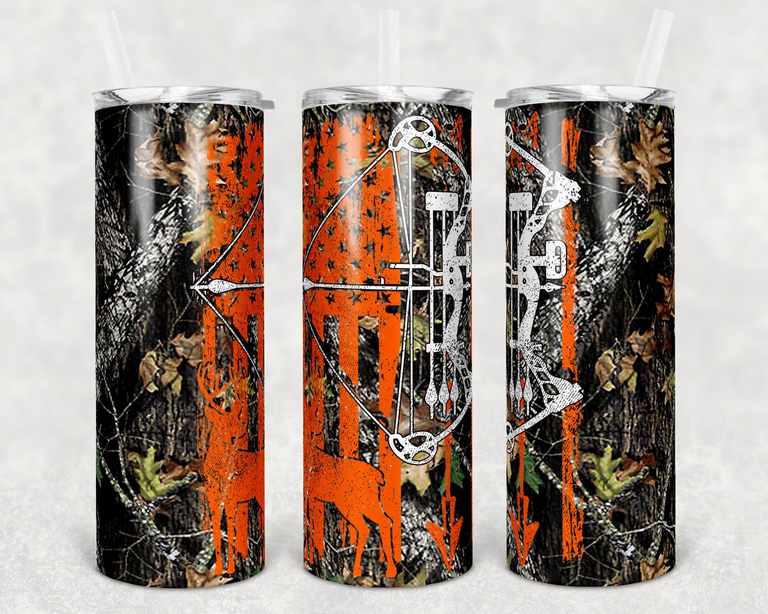 20 Oz Skinny Tumbler Sublimation Design Template Deer Bow Hunting ...