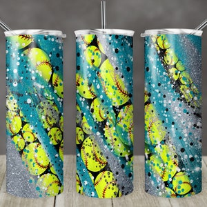 20 oz Skinny Tumbler Milkyway Softball Sublimation Teal Design Digital Download PNG Instant DIGITAL ONLY rts tumblers Tamara