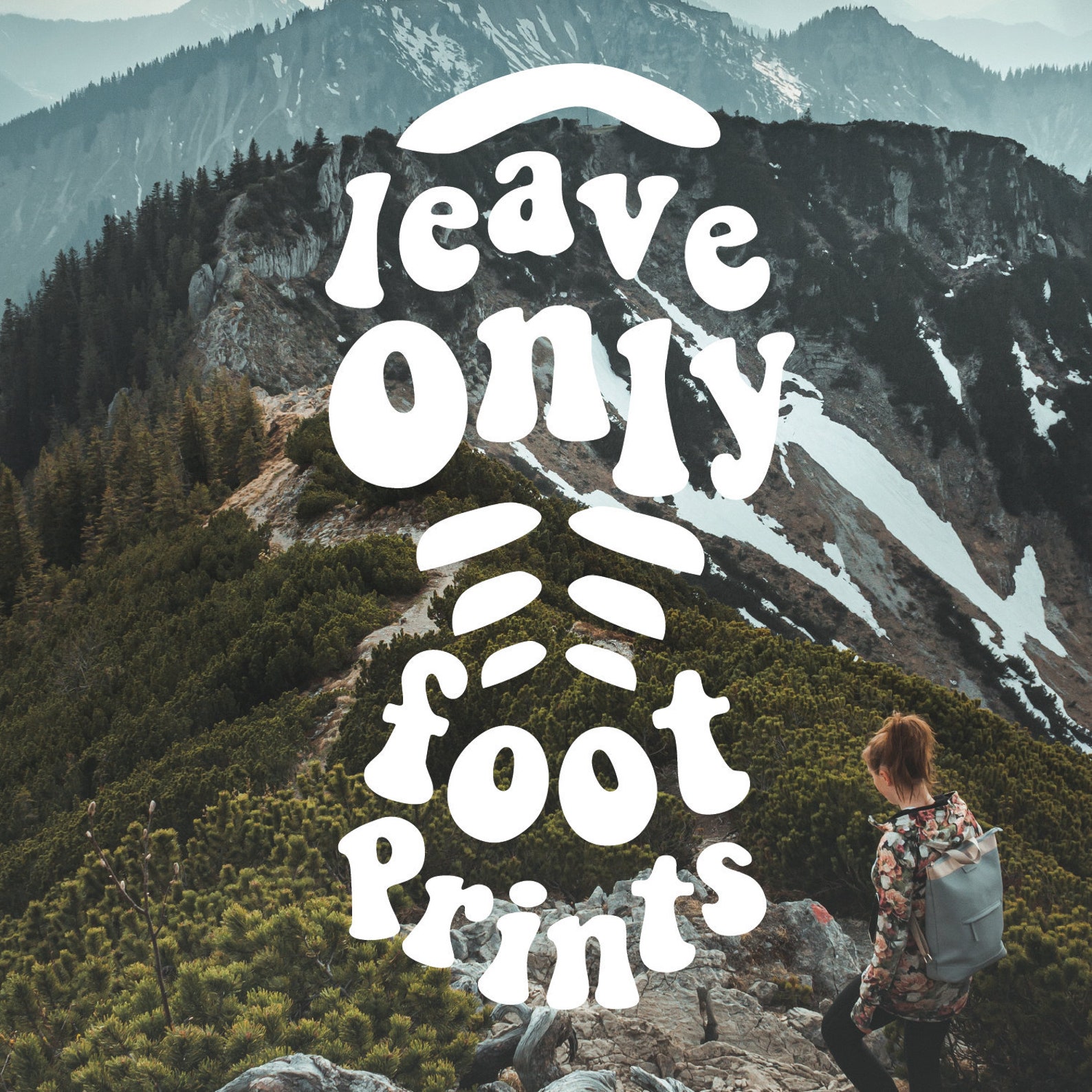 Leave only footprints conservation hiking boot sticker Etsy