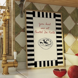 Pastel de nata, impression d'art de pâtisseries, impression d'art de cuisine, impression d'art alimentaire A4 A3, art minimaliste, art de salle à manger, art de cuisine, art sans cadre