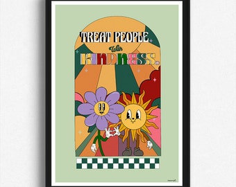 TPWK / Tratta le persone con gentilezza / Fumetto / Stampa musicale / Testi / A3 A4 / Arte musicale senza cornice / Regalo di compleanno / Inaugurazione della casa / Retro