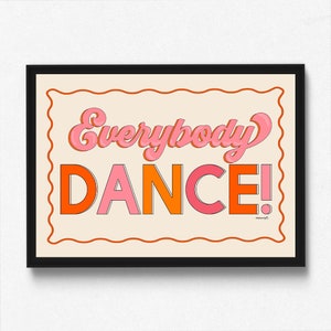 Everybody Dance | Retro Unframed Print | Colourful | Wall Art | Poster | | Music | 70s | Groovy