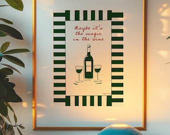 Magic In The Wine, Dive Print, Poster, Gallery Wall Art, Kitchen, Living Room, A5 A4 A3 A2 A1, UNFRAMED, Abstract Art, Olivia Dean