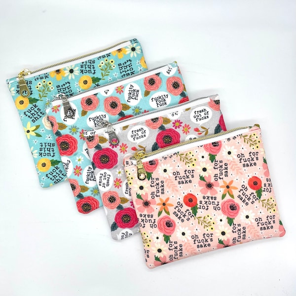 Sweary Zipper Pouch | Zipper Bag | Coin Purse | Cosmetic Bag | Makeup Pouch |  Organizer Pouch (Sweary F-word)