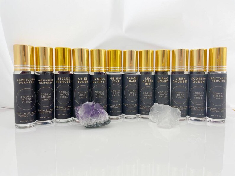 Virgo Honey Astrology Oil Roller Zodiac Aromatherapy Herbs Peppermint, Eucalyptus, Coconut Spiritual Tigers Eye Energy Zen image 4