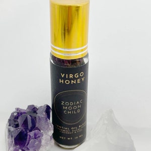Virgo Honey Astrology Oil Roller Zodiac Aromatherapy Herbs Peppermint, Eucalyptus, Coconut Spiritual Tigers Eye Energy Zen image 2