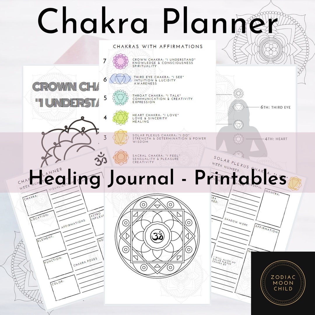 Chakra Alignment Planner: Spiritual Journal, Coloring Pages (PDF ...