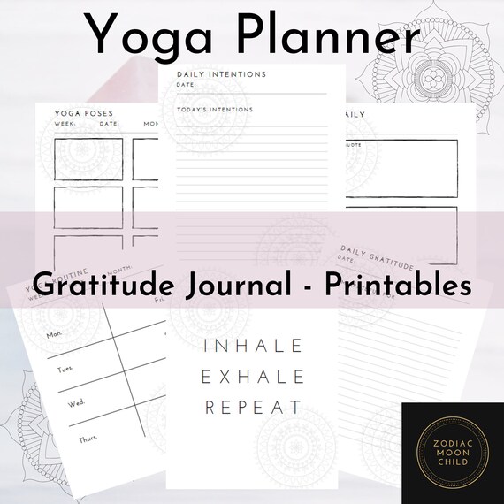 Spiritual Yoga Planner: Gratitude Journal, Printable Pages (PDF)