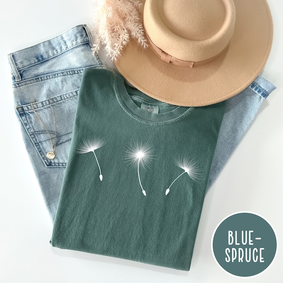 Whimsical Dandelion Graphic T-Shirt - Comfort Colors - Soft-Washed, 100 percent Ring-Spun Cotton - Casual & Cozy