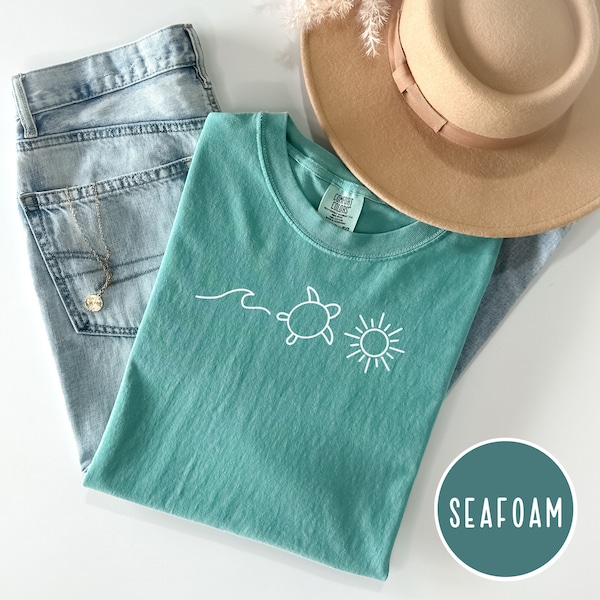 Ocean Turtle Sun Summer T-Shirt, Beach Bum Tee, Beach Tshirt, Comfort Colors, comfortable tee, summer