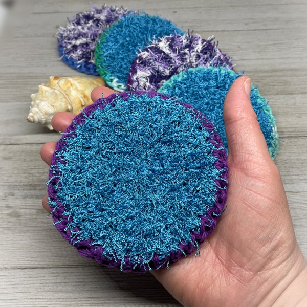 Two Sided Cotton Dish Scrubby, Crocheted Dish Scrubby, Eco Friendly Dish Scrubby, Reusable Dish Scrubby, Handmade Sponge