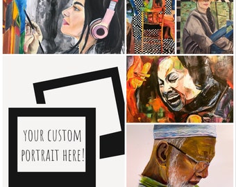Custom Portraits, Portrait Art, Hand Painted Custom Portraits, Anniversary Gift, Birthday Gift, Personalized Gift, Custom Gift, Wedding Gift