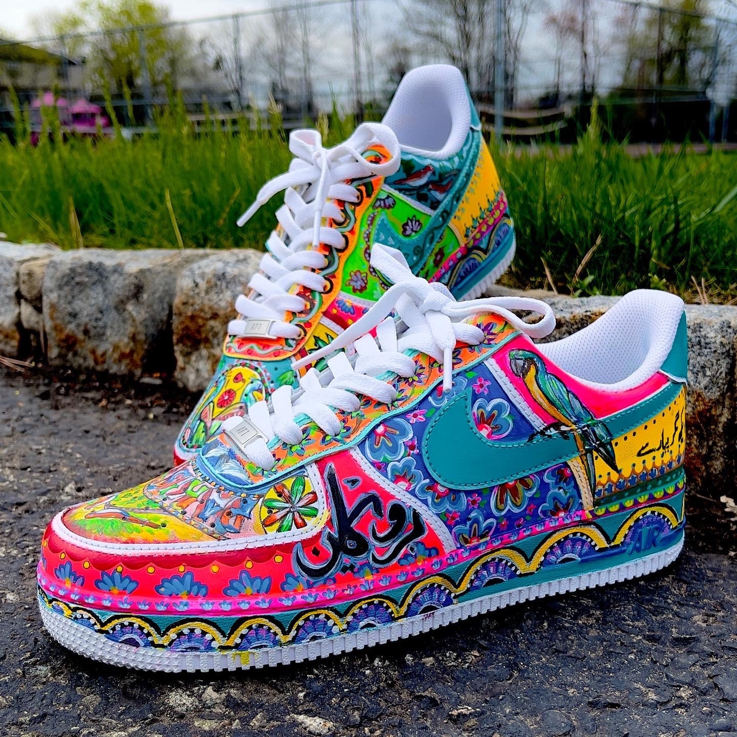 Pakistan Truck Art, Nike AF1, Custom AF1, Custom Shoes, Hand Painted