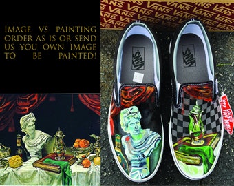 Custom Painted Shoes, Custom Vans, Renaissance Art Shoes, Personalized Gifts, Vintage Art Shoes, Unisex Shoes, Birthday Anniversary Gift