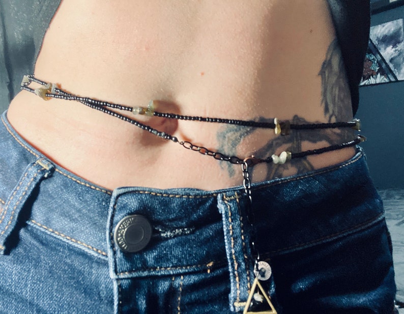 Labradorite and Black Jasper waist beads