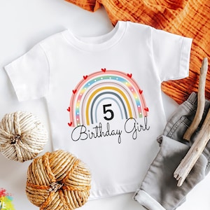 5th Birthday Shirt, Girl, 5th Birthday TShirts, Five Year Old Birthday Girl Shirt, 5 Year old Birthday, Birthday Countdown, Gift