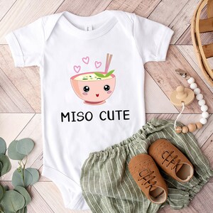 Miso Cute Onesie® Pink Girl , Baby Shower Gift, Baby Boy Clothes, Funny Onesie®, Sushi Onesie®, Cute Baby Onesie®, Baby Onesie® Girl image 1