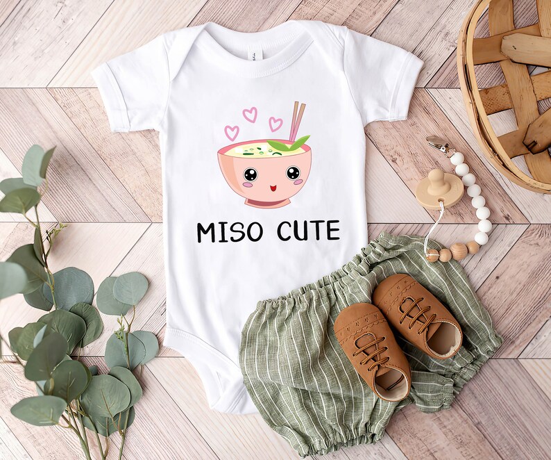 Miso Cute Onesie® Pink Girl , Baby Shower Gift, Baby Boy Clothes, Funny Onesie®, Sushi Onesie®, Cute Baby Onesie®, Baby Onesie® Girl image 3