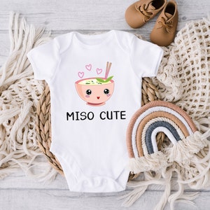 Miso Cute Onesie® Pink Girl , Baby Shower Gift, Baby Boy Clothes, Funny Onesie®, Sushi Onesie®, Cute Baby Onesie®, Baby Onesie® Girl image 4