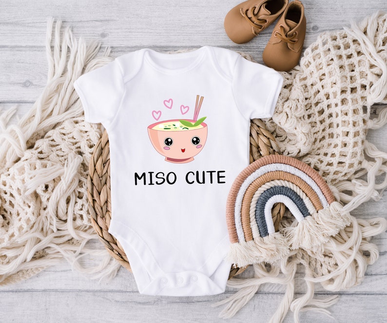 Miso Cute Onesie® Pink Girl , Baby Shower Gift, Baby Boy Clothes, Funny Onesie®, Sushi Onesie®, Cute Baby Onesie®, Baby Onesie® Girl image 4