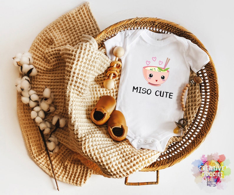 Miso Cute Onesie® Pink Girl , Baby Shower Gift, Baby Boy Clothes, Funny Onesie®, Sushi Onesie®, Cute Baby Onesie®, Baby Onesie® Girl image 5