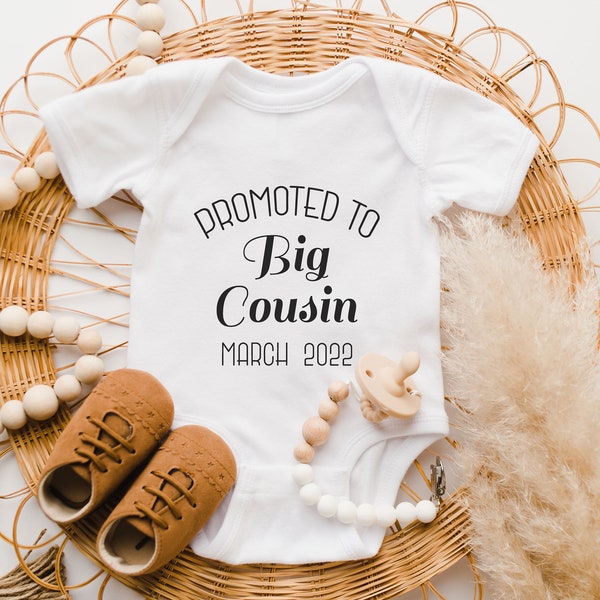 Promoted to Big Cousin Baby Onesie® - Cousin Announcement Baby Onesie® - Personalized Officially Big Cousin