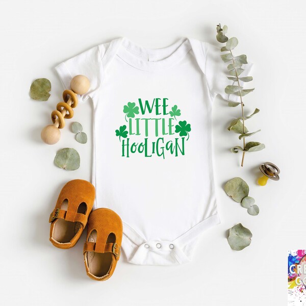 St. Patrick's Day Baby Onesie®,Wee Little Hooligan Baby Onesie®,Funny Irish Baby Bodysuit