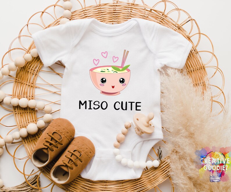 Miso Cute Onesie® Pink Girl , Baby Shower Gift, Baby Boy Clothes, Funny Onesie®, Sushi Onesie®, Cute Baby Onesie®, Baby Onesie® Girl image 7