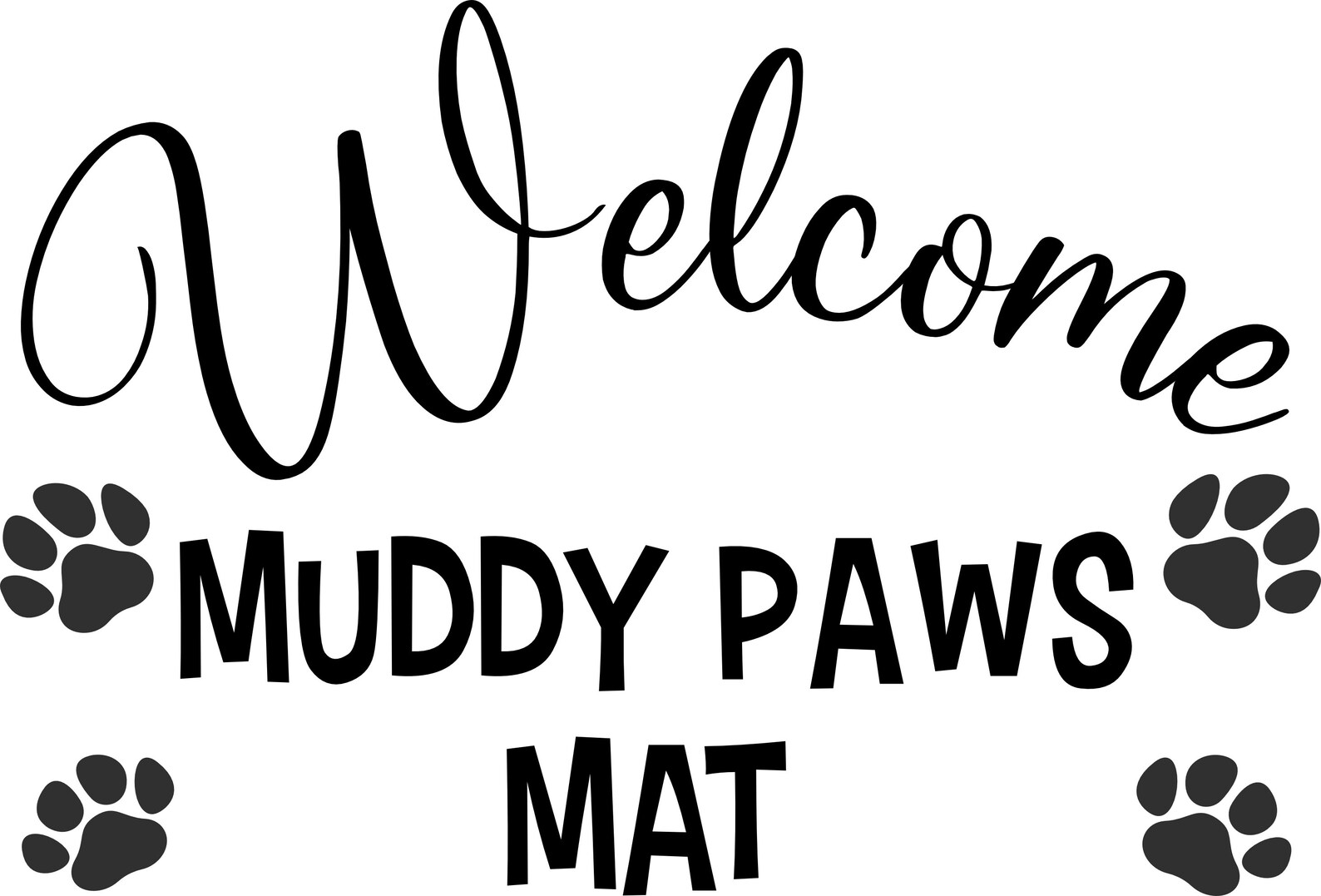 Muddy Paws Mat Front Door Mat Door Mat Cut File Etsy UK