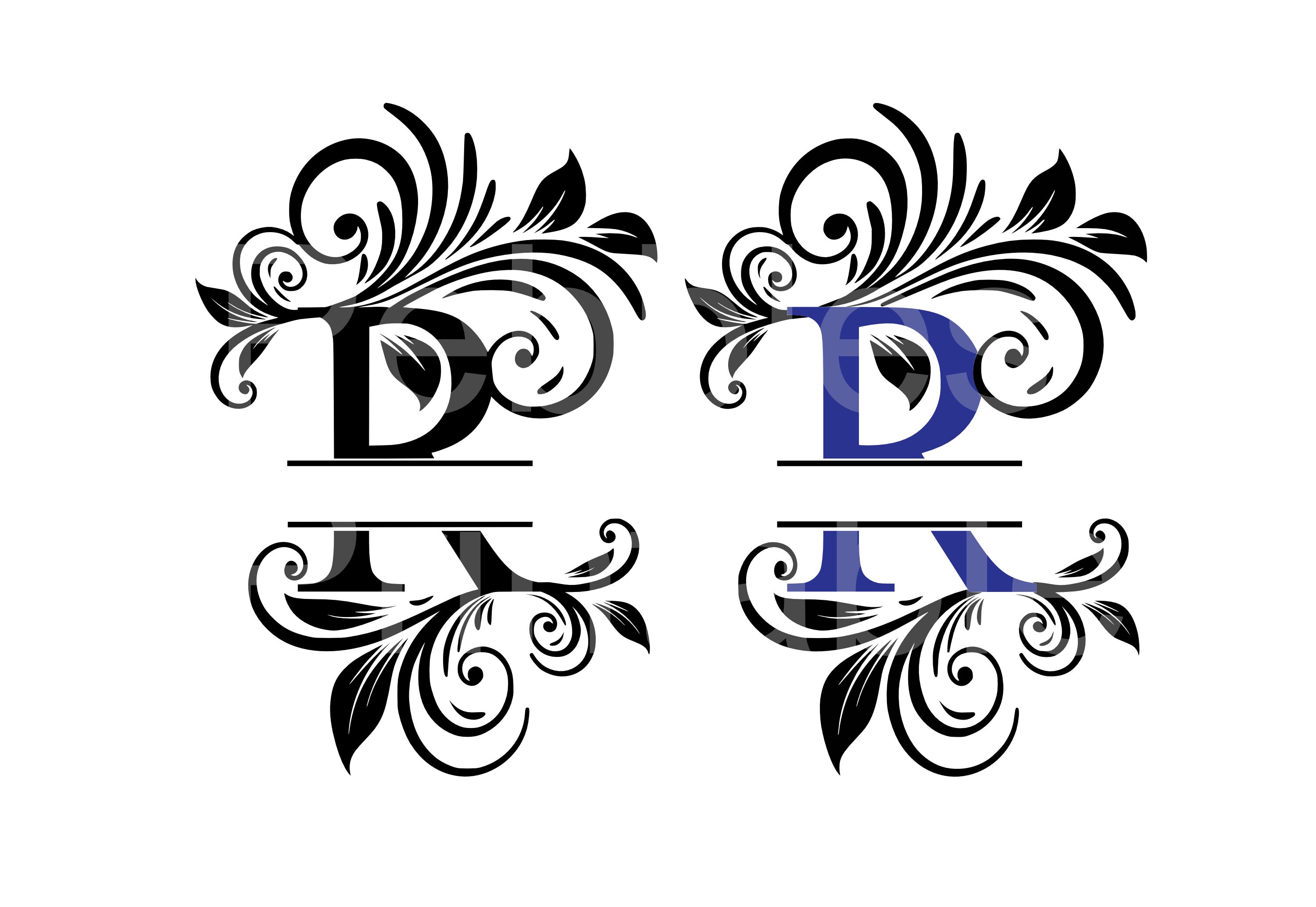 Split Letter R for SVG DXF Fcm Cut File for Cricut Silhouette 1 ...