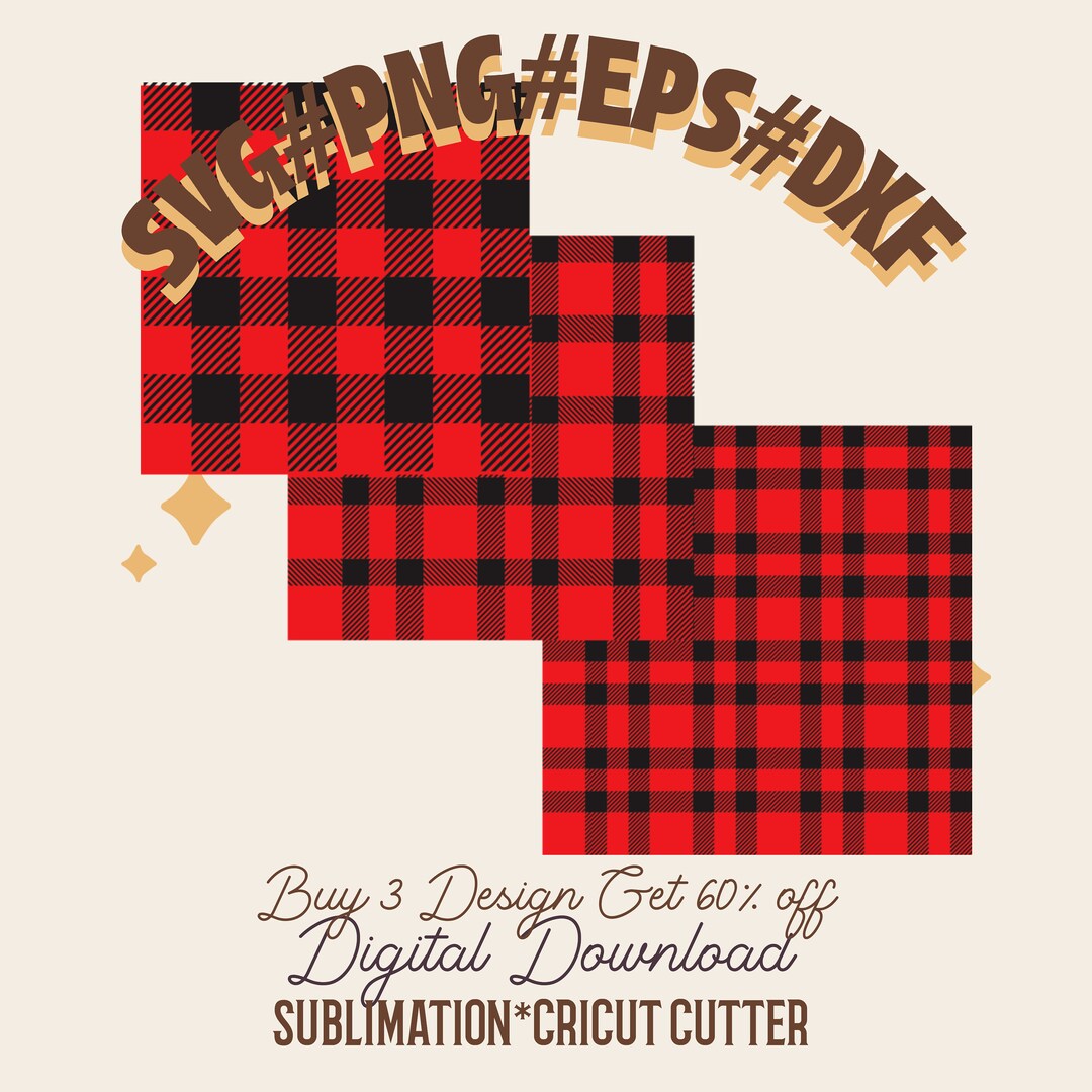 Buffalo Plaid SVG Bundle Plaid SVG, DXF, Eps, Pdf, Ecs5, Scut5, Png ...