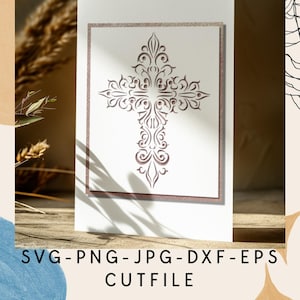 Cross Card Svg Lace  Bundle for Cricut ScanNcut and Laser Cutters - Includes Svg Pdf Fcm Dxf Eps, Png